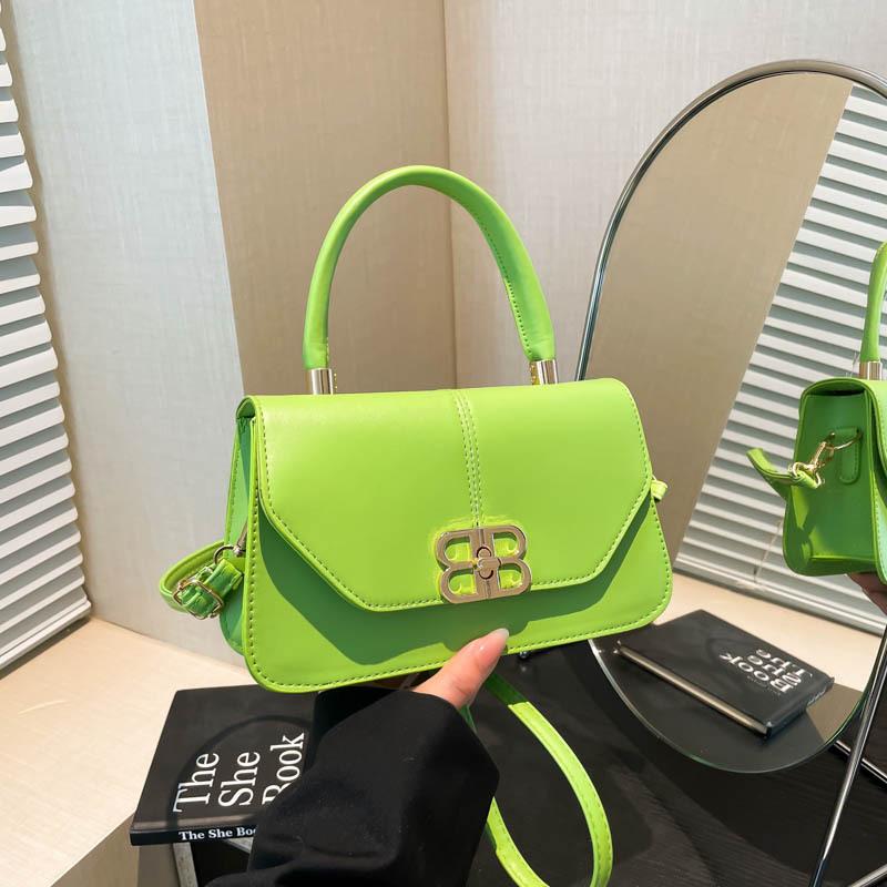 New fashionable solid color high-end design retro portable shoulder messenger bag versatile women's bag