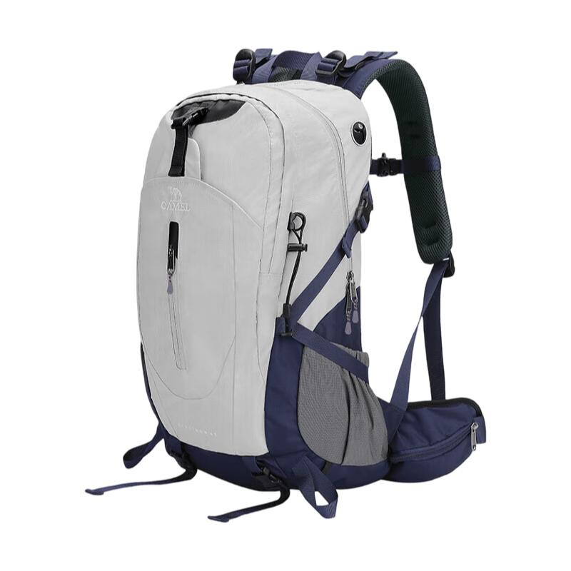 CAMEL Outdoor Lightweight Hiking Backpack, Large Capacity, Professional Trekking Waterproof Travel Bag, Light Gray