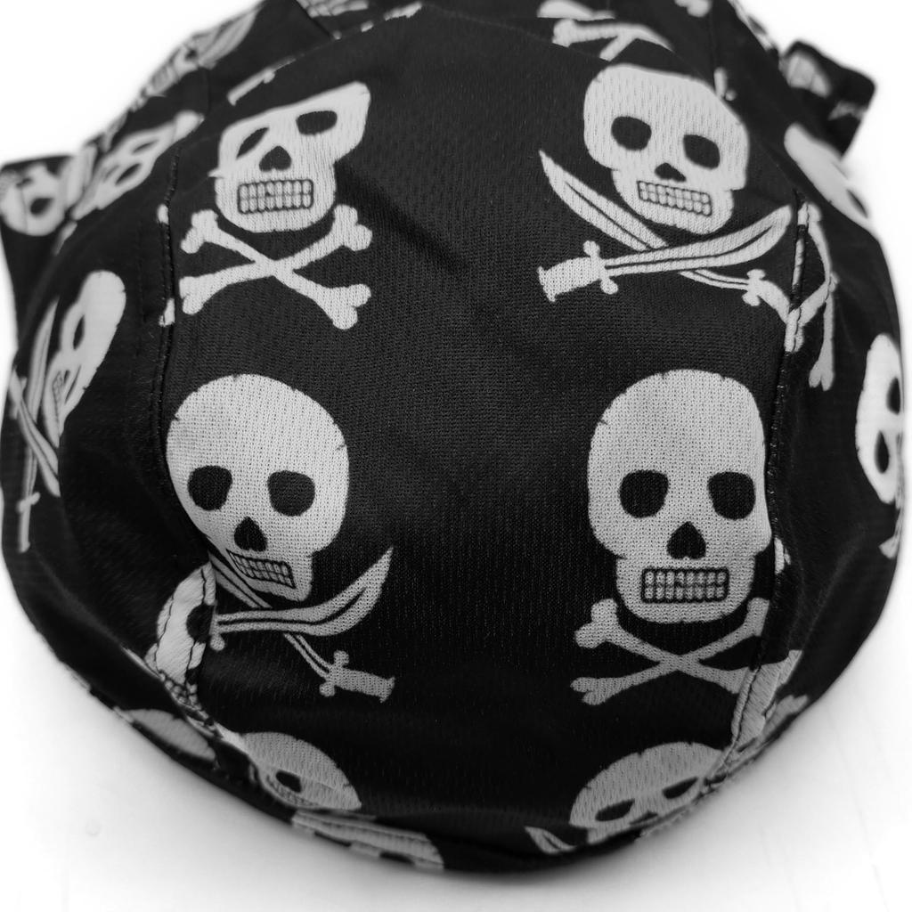 Trifong Bandana Cap Men's Quick Dry Sweat Absorption Black Bandana Adult Hat Bandana UV Cut Sweat Stopper Breathable Material Pirate Do-rag