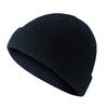 Men Women Minimalist Solid Knitted Beanie Hat With Short Brim Windproof Warm Daily Travel Casual Fashion Headwear Accessory