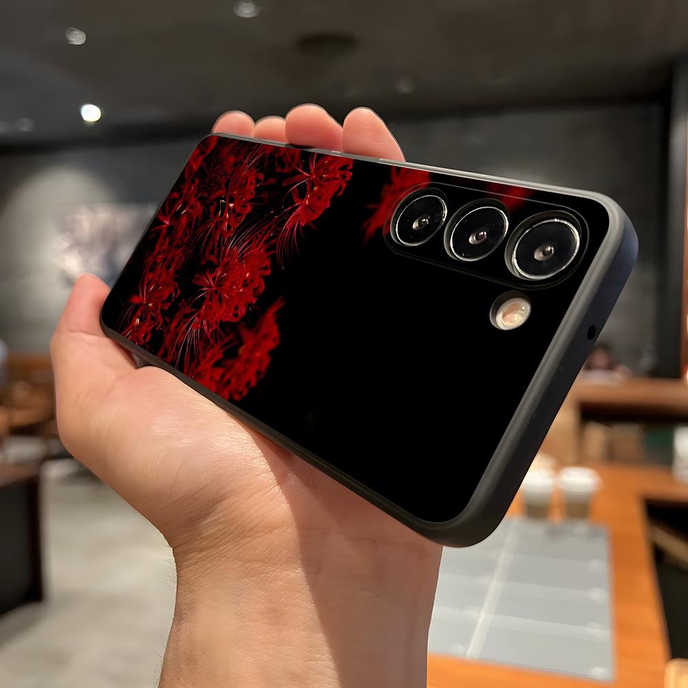 Red Spider Lily Flower Of Hell Phone Case For Samsung A56 A36 A26 A16 A15 A25 A35 A55 A14 A34 A24 A54 Black Soft Shell