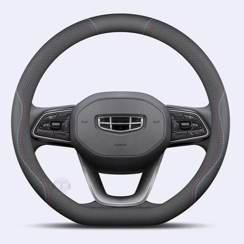 Leather Car Steering Wheel Cover for Geely Emgrand 2024 2025 2026 D type Interior Accessories