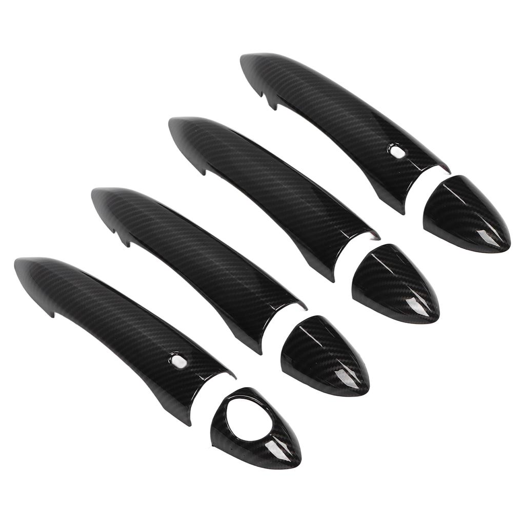 8pcs Exterior Door Handle Cover Trim Carbon Fiber Pattern With Holes Replacement for Giulia 2017‑2020