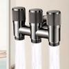 Stainless Steel 3-Way Water Valve Easy Adjust 1 Inlet 3 Outlets With Water-Stop Connector for Balcony Plant Watering
