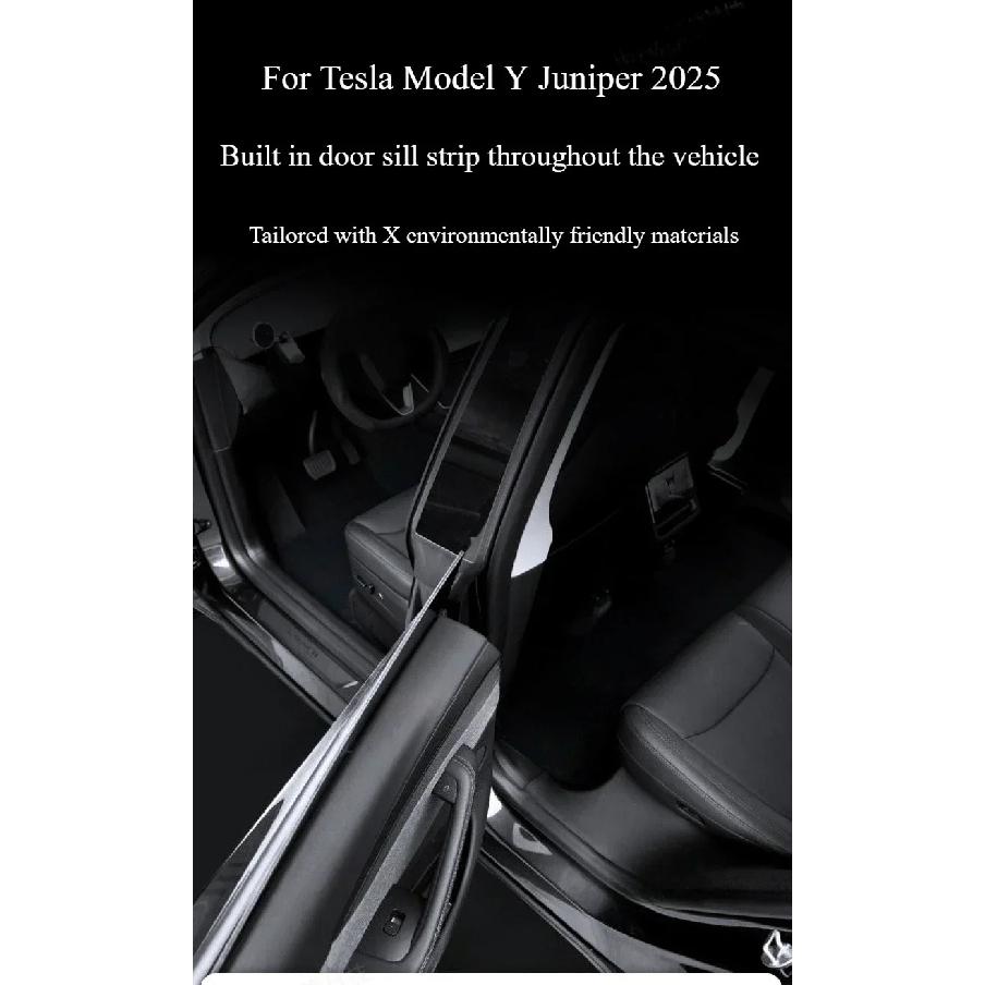 For Tesla Model Y Juniper 2025 Door Sill Strip Guard Car Decor Accessories Front Rear Door Threshold Anti-kick Pad Protector