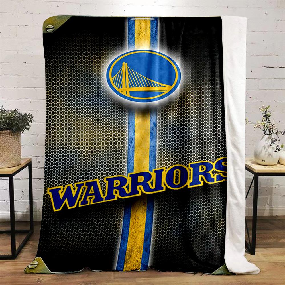 Golden Bridge Logo with Bold "Warriors" Text Flannel blanket for bedroom, living room, sofa, and nap