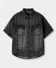 Dimiteulibeullaeg Fade-Washed Denim Trucker Half Shirt_Vintage Black