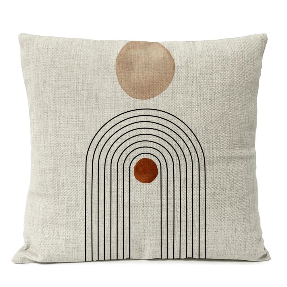Boho Bohemia Geometric Floral Pillow Cover Leaves Cushion Sun Moon Throw Linen Pillowcase Home Decorative Decor Sofa Cushions