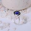 Lapis Lazuli Silver Plated Ring | Geometric Swirl Brass Statement Jewelry | Wisdom Stone Gift