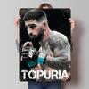 Ilia Topuria Fighter Portrait Metal Poster Customized Wall Art Retro Vintage Tinplate Signs for Man Cave Home Decorations House