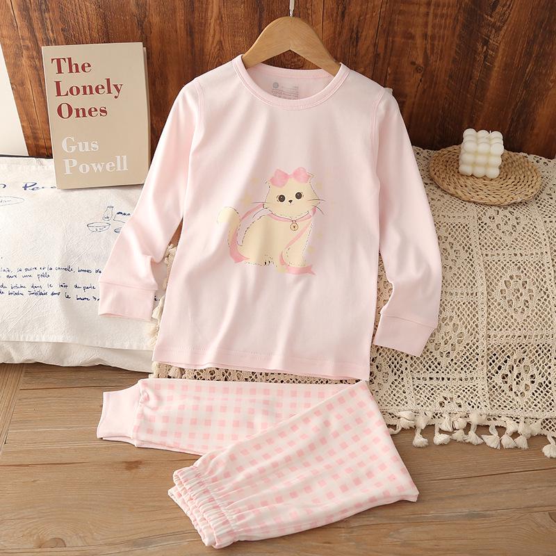 

Детская осенняя пижама в корейском стиле: Мультяшный хлопковый домашний комплект для мальчиков и девочек 100cm