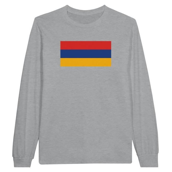 T-shirt À Manches Longues - PIXELFORMA - Drapeau De l'Arménie - 100% Coton - Manches Longues - Confort Optimal