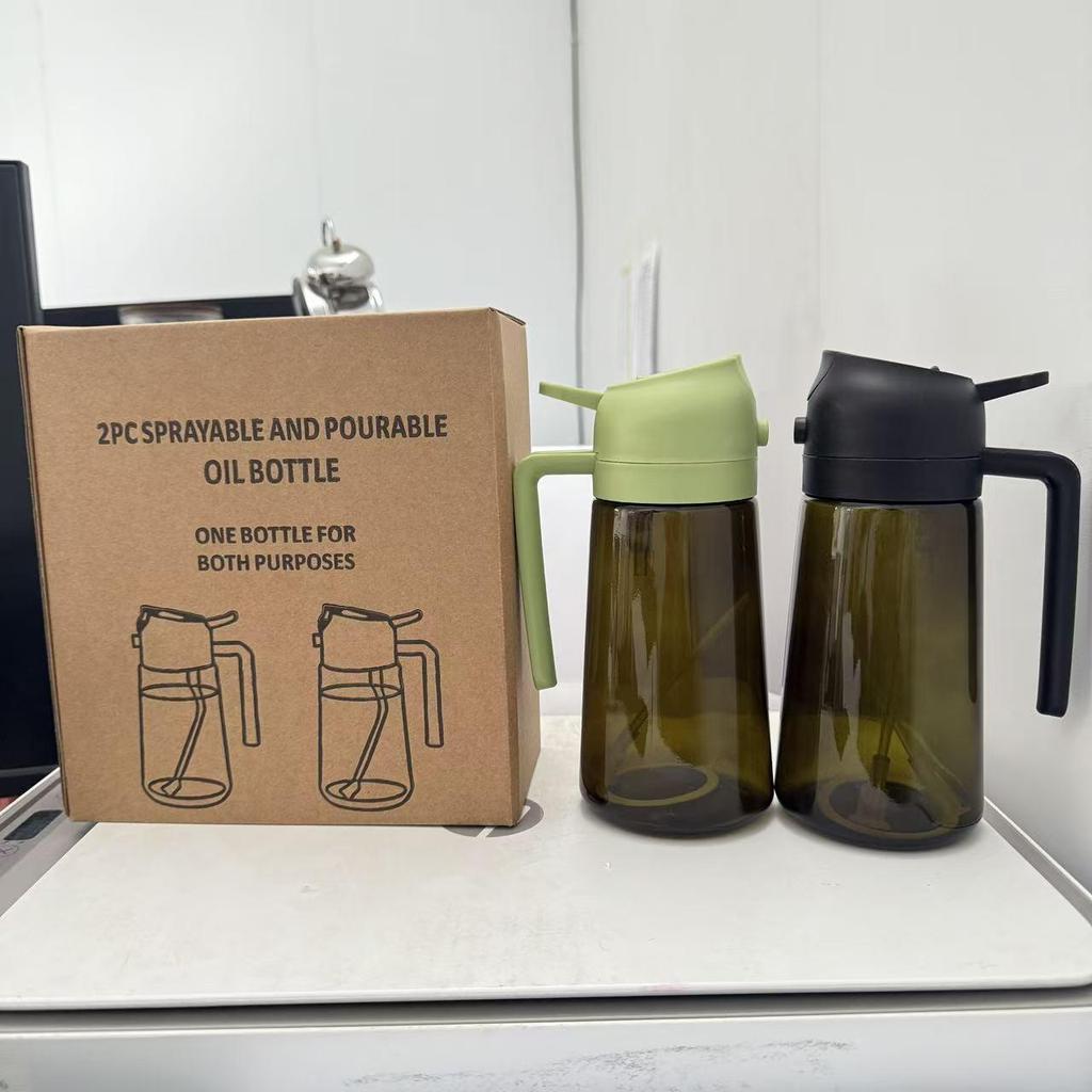 Dual-Use High-Pressure Glass Oil Bottle Sprayer & Pourer for Kitchen