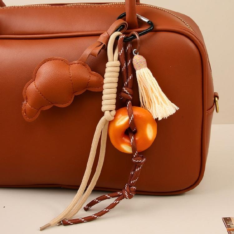Doughnuts Braided Keychain Bag Charm Purse Handbag Bag Accessories Backpack Pendant Charm Car Keychain Hanging Ornament