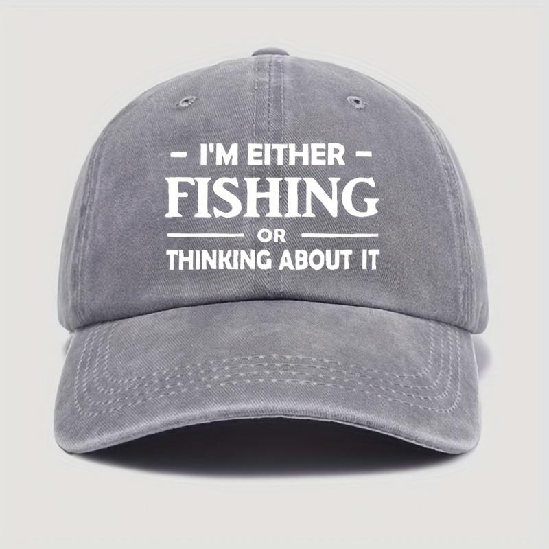 A Vintage Baseball Cap Featuring a Print of Me Fishing Or Contemplating It Adjustable for a Perfect Fit