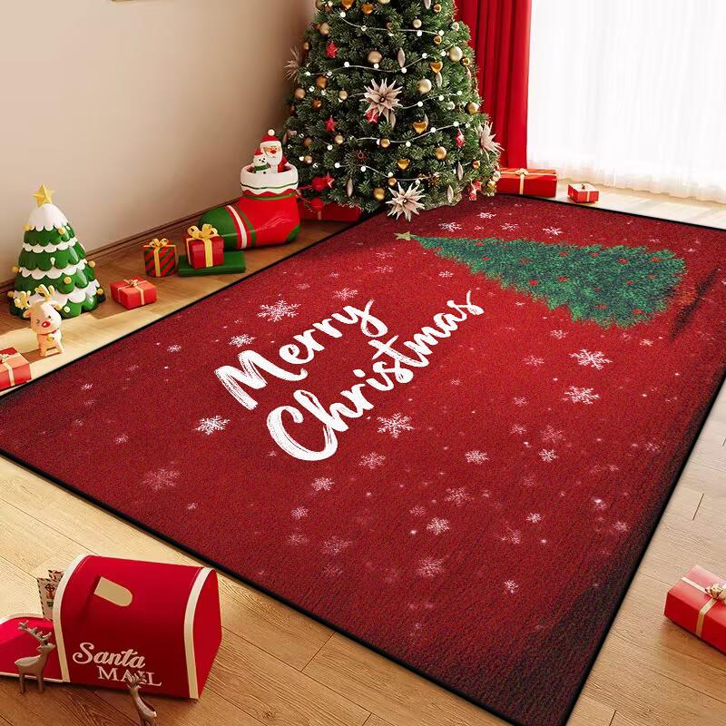 Christmas Collection Red Children's Room Decoration Carpet Non-slip Big Size Carpet Living Room Soft Easy Clean Sofa Table Mat