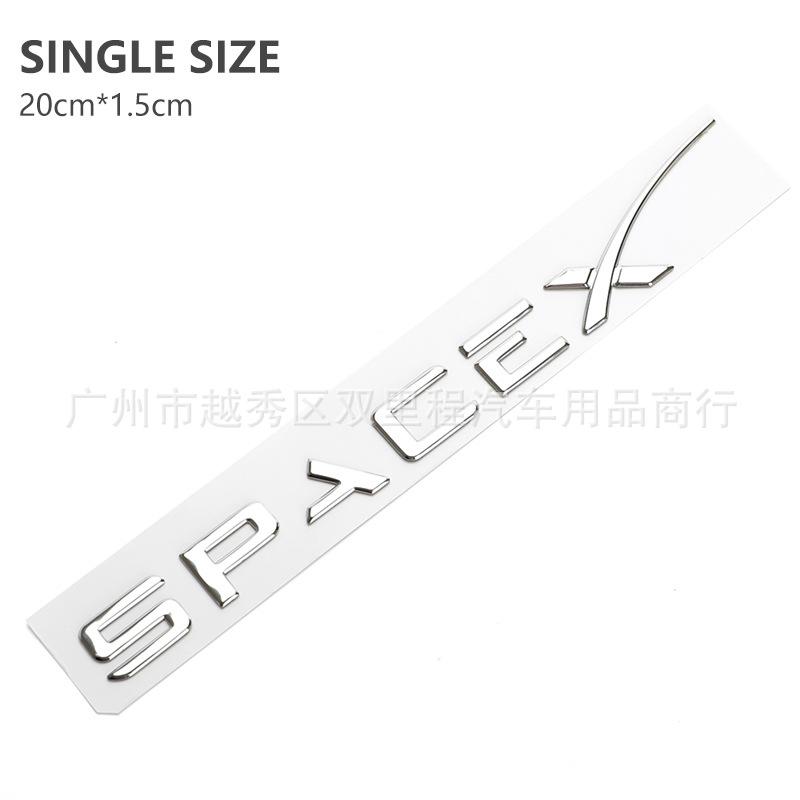 For Tesla Model 3 Y S X DUAL MOTOR Emblem 3D SPACX emblem Accessories Underlined Letters Logo Performance Badge Trunk Sticker