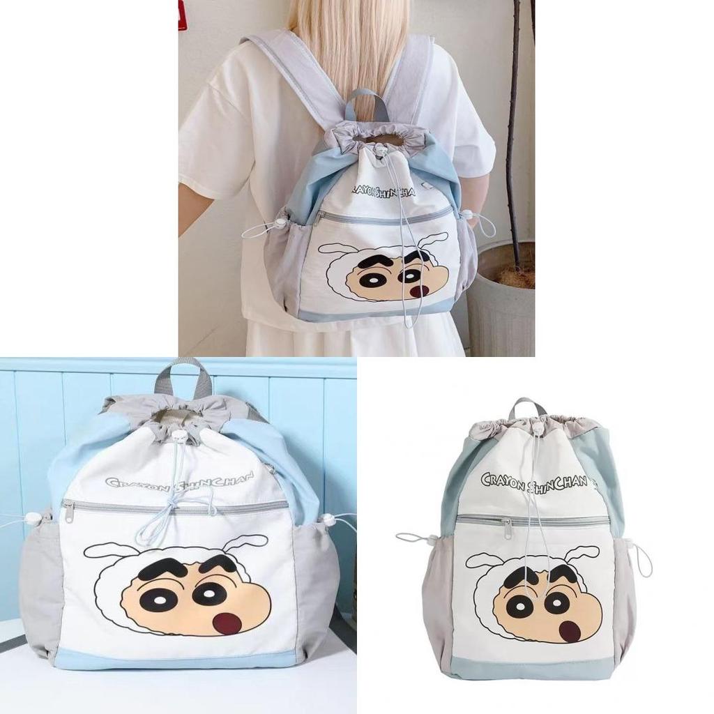 Crayon Shinchan Cartoon Backpack With Drawstring Closure For Students And Kids