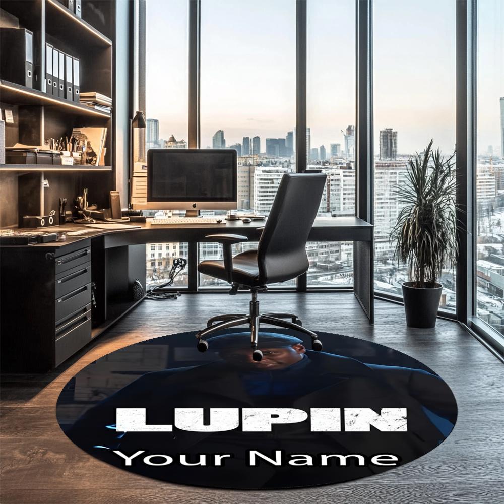 Custom Name Lupin Printed Round Rug Carpet Chair Rug Area Rug Entryway Doormats,for Office Chair Living Room Bedroom Kitchen Room.