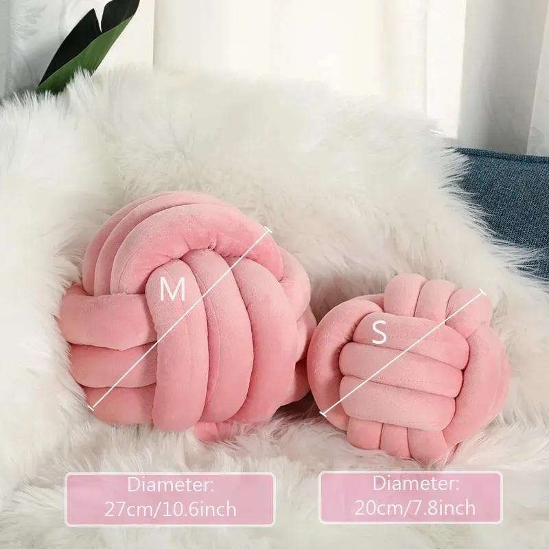Soft Throw Pillow Hand Knot Cushion Sofa Round Handmade Knotted Ball Car Bedding Stuffed Pillow Bed Living Room Chair Home