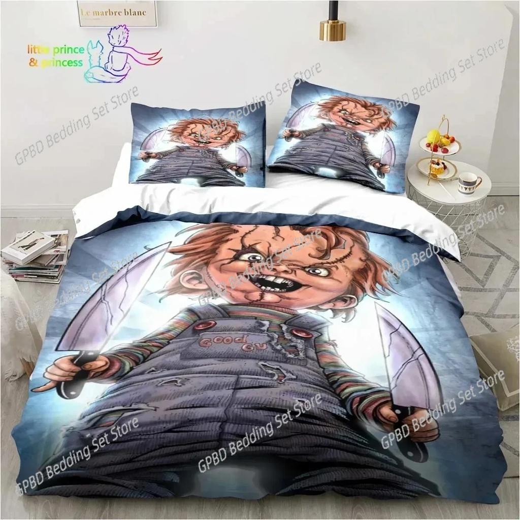 Horror Movie Chucky Bedding Set For Bedroom Soft Modern Bedspreads Comefortable Kids Duvet Cover Quilt Cover And Pillowcase