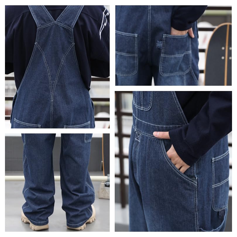 Denim Size L 8(eight) Men's Wide-Length Overalls, Hickory,