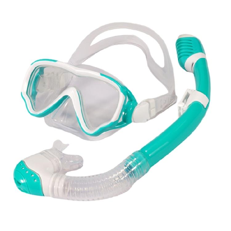 Professional Scubas Diving Masks Snorkeling Set Children Diving Mask Snorkeling Equipment Underwater Swimming Goggles белый/зелёный