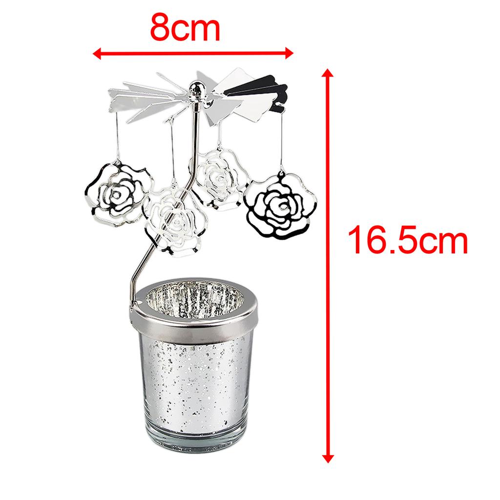 Metal Rotary Candle Holder Tea Light Candle Holder for Desktop Ornament Decor Rustic Wedding Table Decor Rotating Candlestick