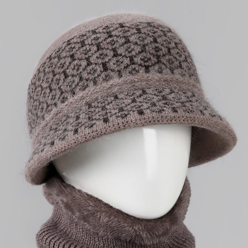 In the Elderly Hat Female Winter Mother Bucket Hat Wool Hat Old Lady Elegant Foreign Style Thickened Warm Basin Hat