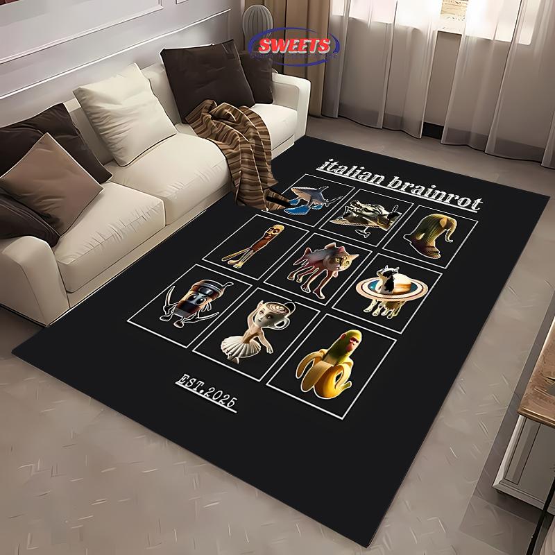 2025 Italian Brainrot Fantasy Creatures Collection Printed Carpet Living Room Bedroom Rugs Kid‘s Play Door Un-slip Floor Mats