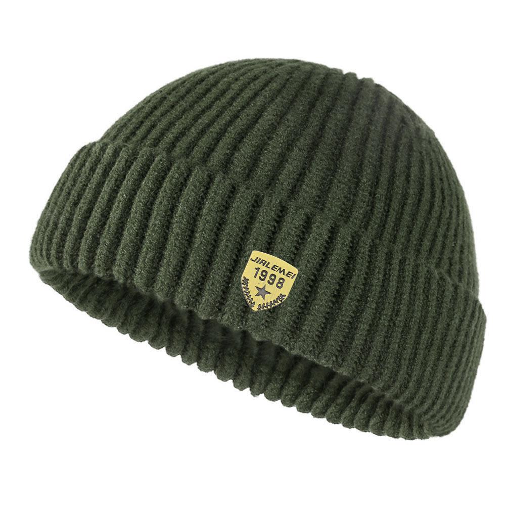1pc Men Beanies Skullcap Street Style Hip Hop Brimless Baggy Melon Cap Cuff Fisherman Beanies Hats Winter Warm Knitted Bonnet