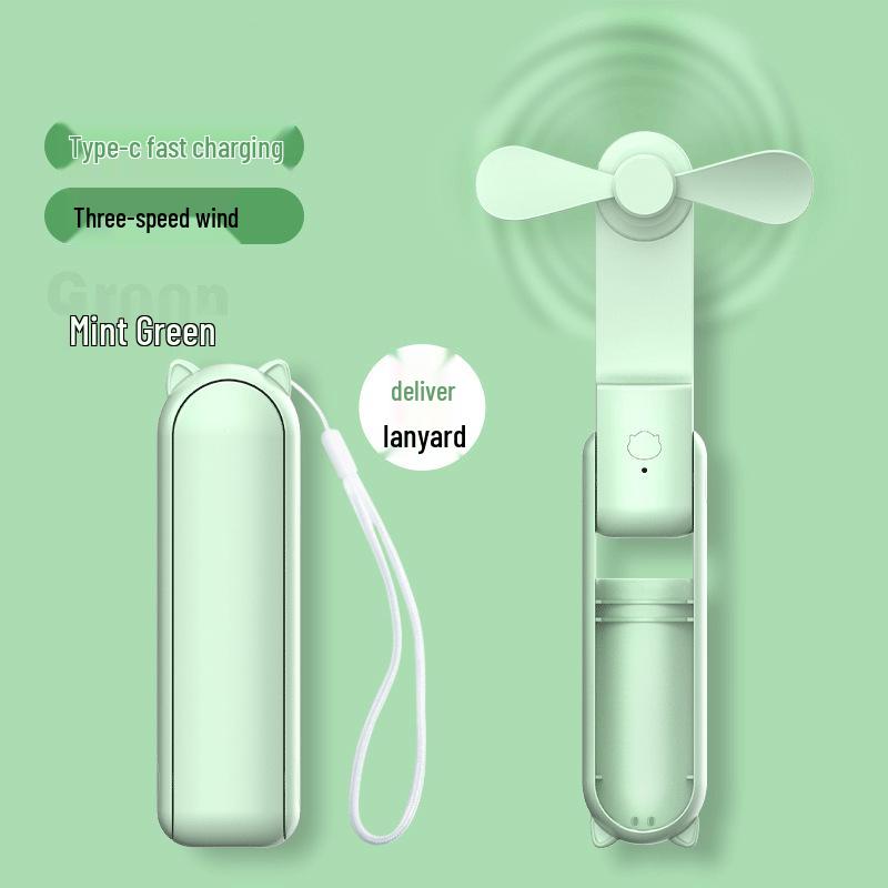 Portable Two-in-One Mini Fan & Power Bank with Long Battery Life for Outdoor Use