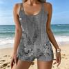 Women's Swimwear Tankini 2 Piece Swimsuit  Scattered Small Floral Fragments Vacation Bathing Suits