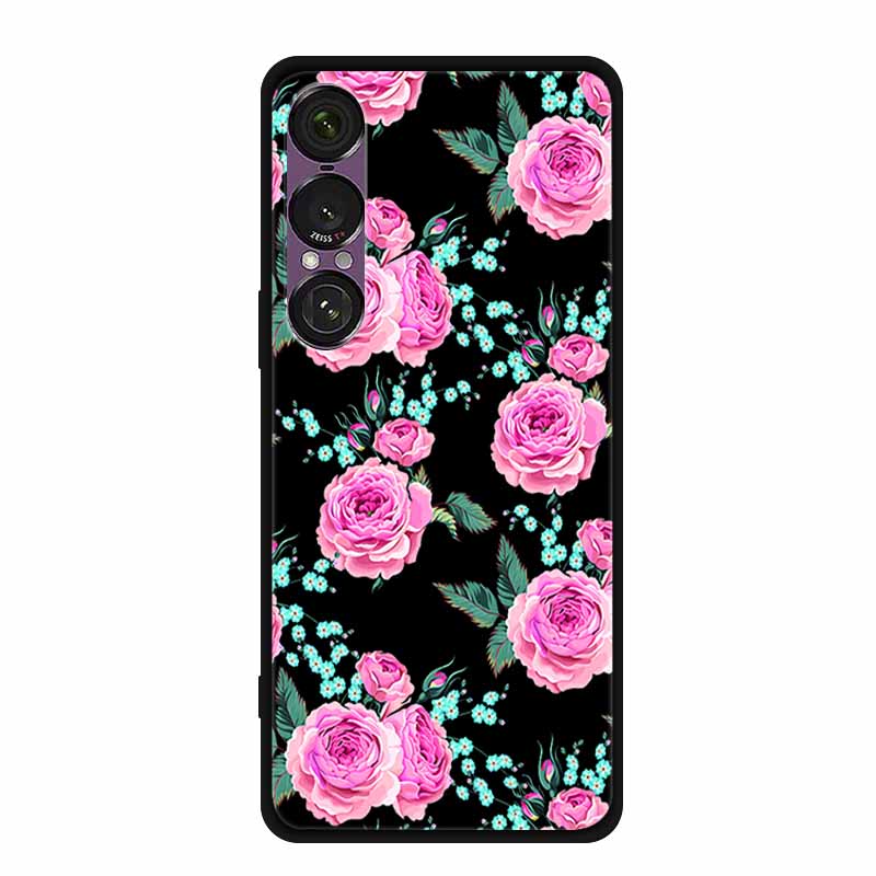 Pro pouzdro na telefon Sony Xperia 1 VII 2025 Kreslené kočky TPU Měkké černé silikonové zadní krycí pouzdro Pro Sony Xperia 1VII 6.5" Pouzdro Funda