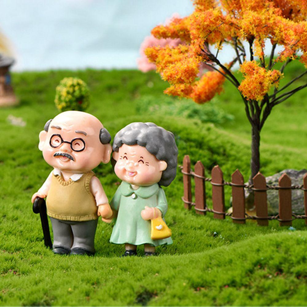Micro Landscape Valentine's Day Gift DIY Crafts Miniatures Cake Ornament Old Couples Statue