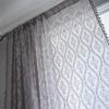Gray Crochet Sheer Curtain Panel Living Room Bedroom Balcony With Rod Pocket Hook Grommet Options Cotton 60%