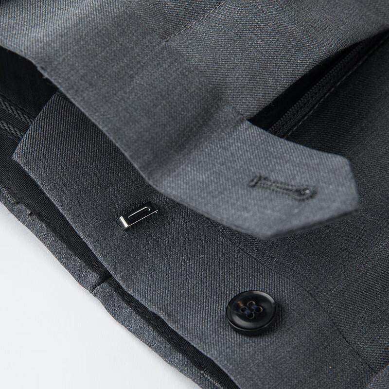 Pai Luomeng Men's 100% Wool Adjustable Waist Suit Trousers