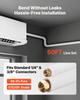 15.2m Mini Split Line Set, 6.4 & 9.5mm OD AC Copper Tubing Pipe, 3/8 White PE Thickened Insulated Coil with Flared Nuts, Rich Fittings, for Mini Split