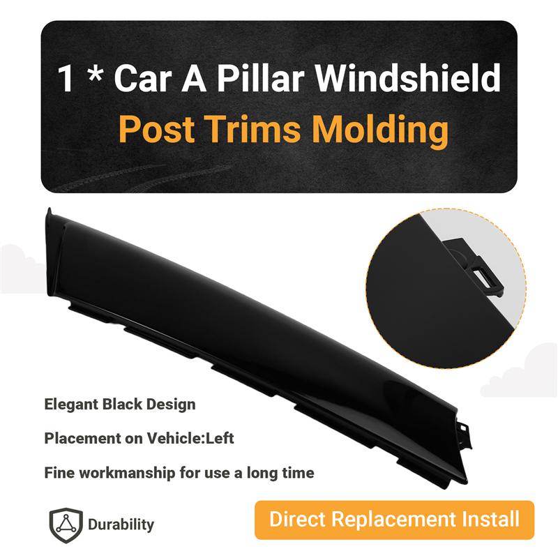 A16P-For MINI Cooper S JCW F56 14-24 1Pcs Exterior Window A Pillar Panel Molding Windshield A Post Cover Trim