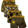 TEMU Black Gold Print Men's Breathable Plus Size Boxer Briefs