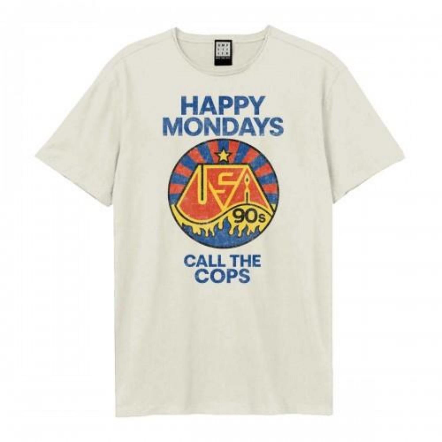 

Amplified Unisex Adult Call The Cops Happy Mondays T-Shirt S разноцветный