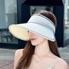 Alphabet Empty Top Sun Hat Children Spring and Summer Big Eaves UV Protection Versatile Basin Hat Foldable Beach Hat