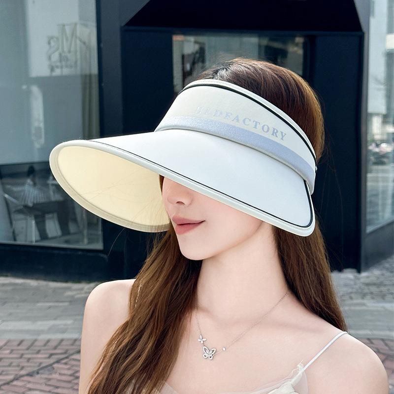 

Alphabet Empty Top Sun Hat Children Spring and Summer Big Eaves UV Protection Versatile Basin Hat Foldable Beach Hat