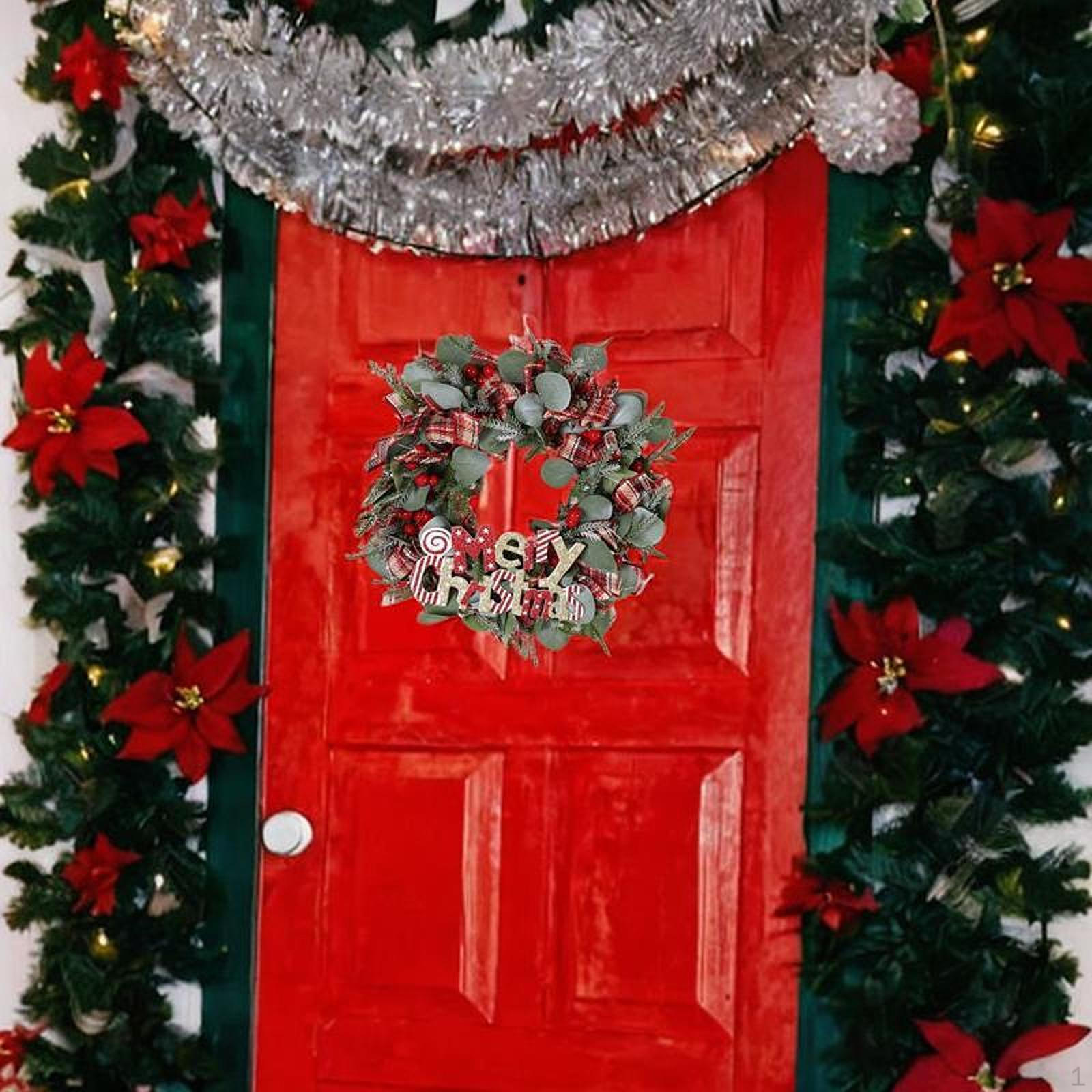 

Artificial Christmas Wreath ,Wreath for Front Door, Decorations ,Door Ornaments ,Holiday Garland червоний