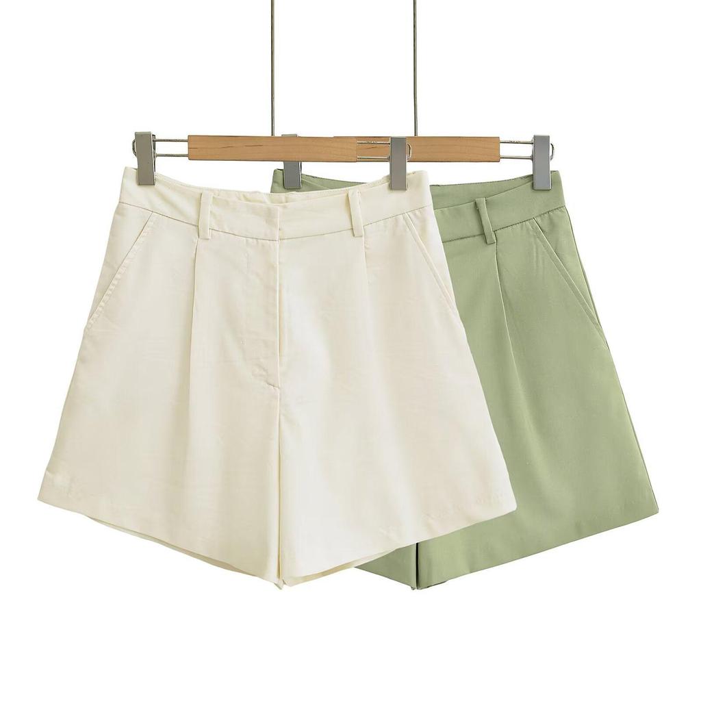 ZARZ Women's European & American Style Linen Vest and Casual Shorts Set