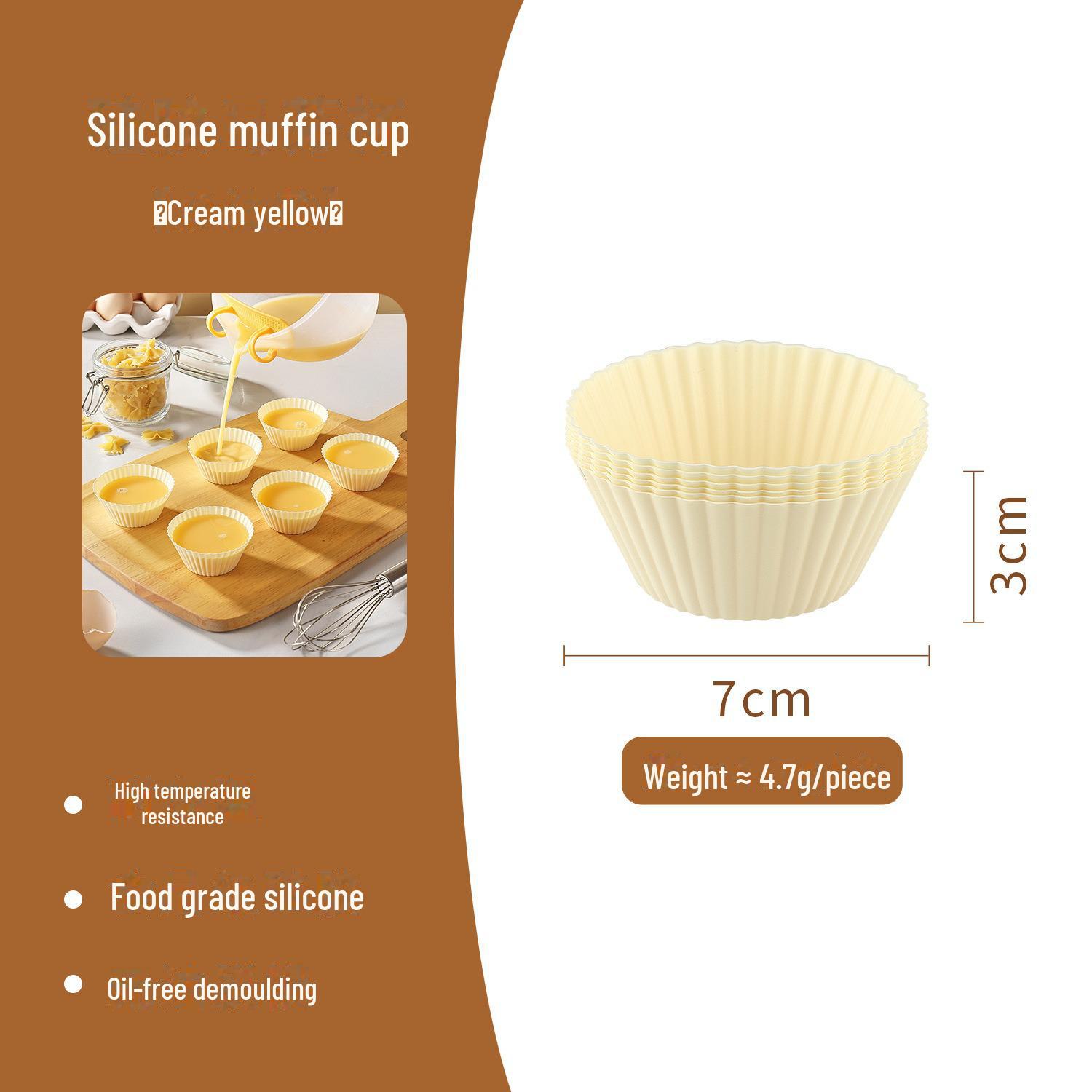 

Набор силиконовых форм для выпечки кексов и маффинов для домашнего использования round, 1 piece кремовый/жёлтый