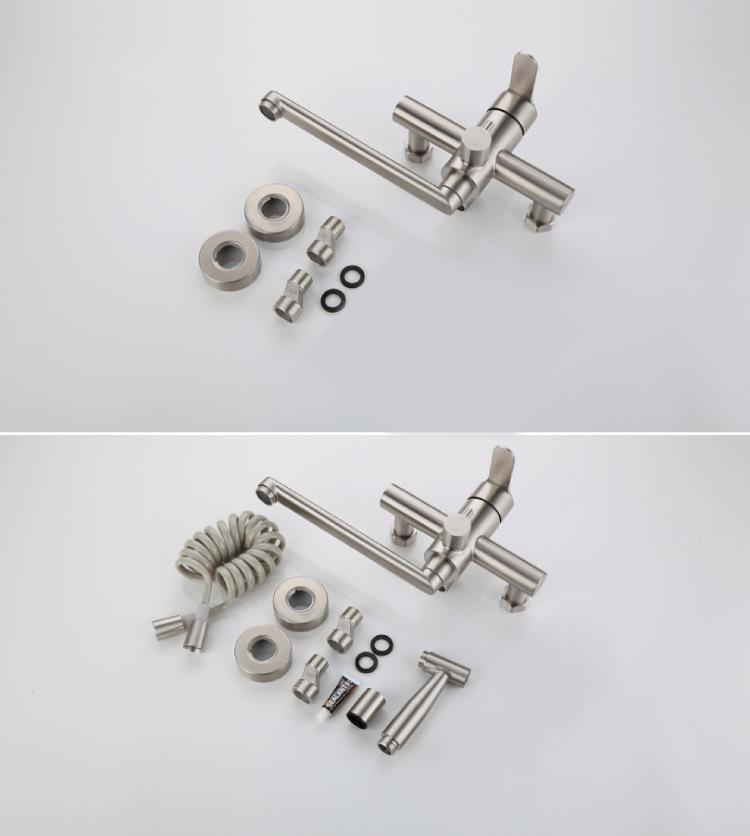 Kuchyňská baterie 304 z nerezové oceli pro dvojí použití: Horká/Studená, Stojící na podlaze, Zesílená pro zeleninový dřez