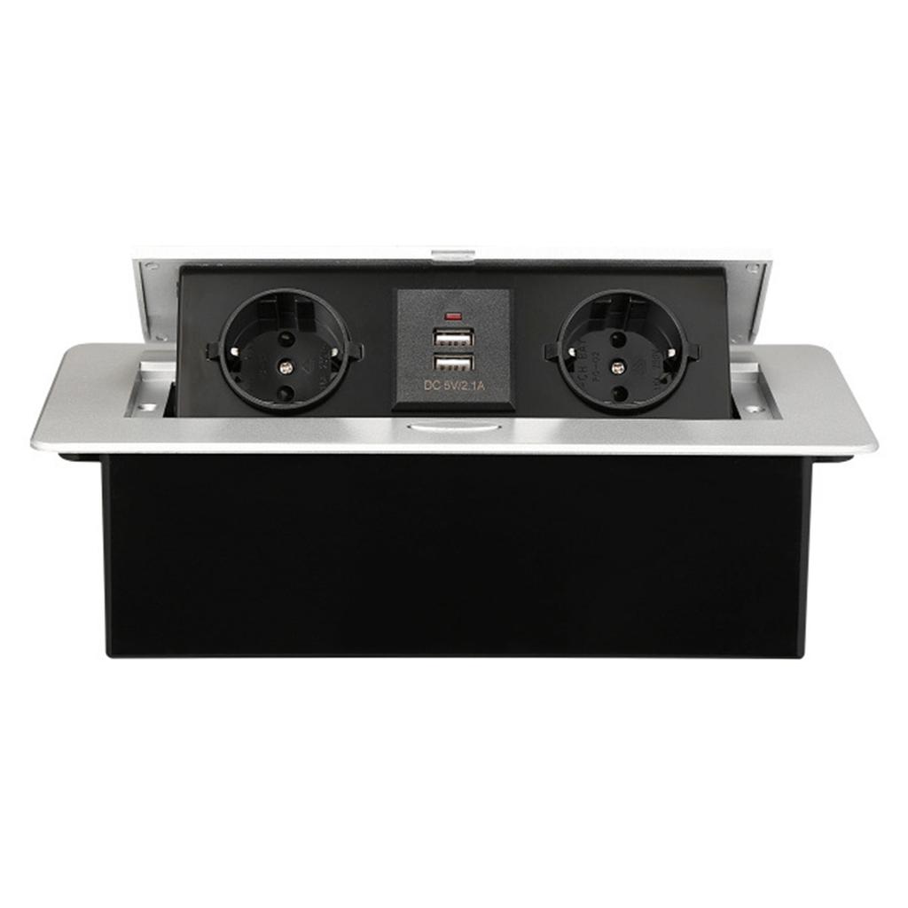 Desktop Socket EU Plug Hidden Table Panel With USB Charging Slow for Pop Up Cover For Meeting Room Office Electrical Out