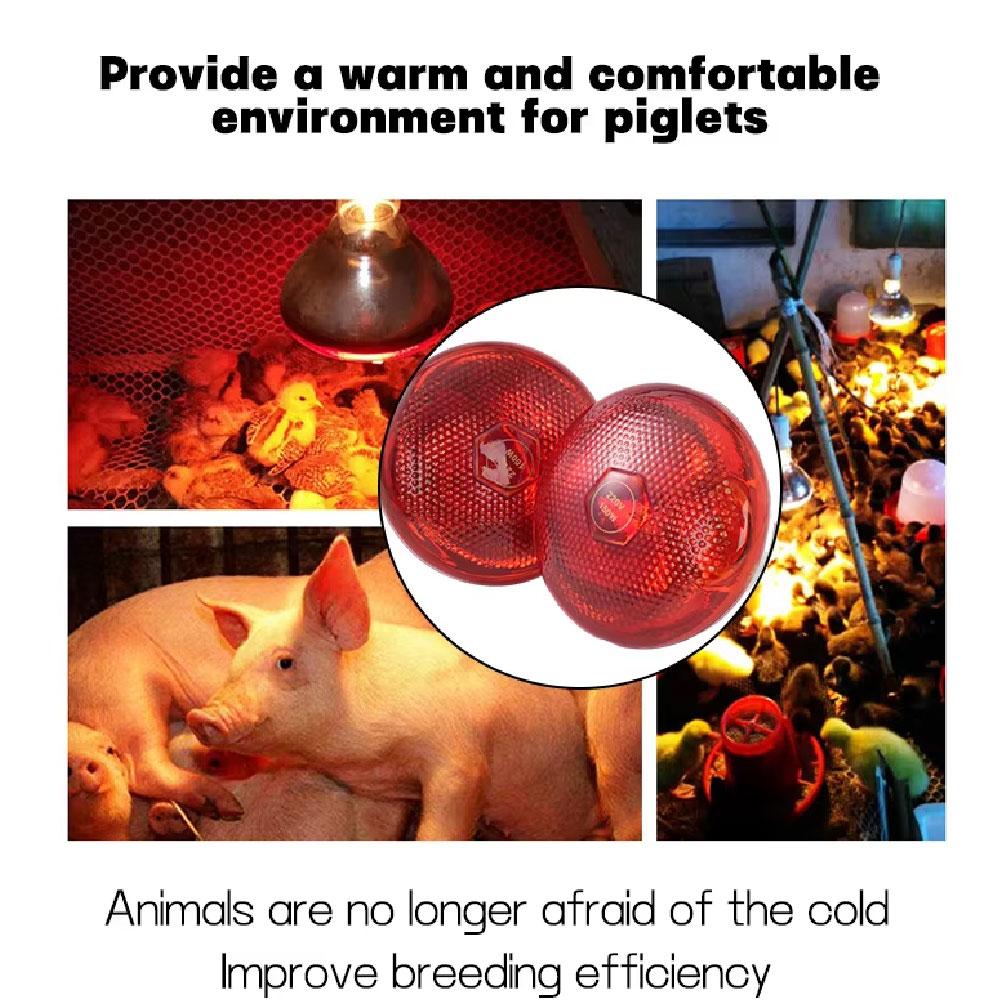 200/250/275W Infrared Heat Lamp Waterproof Anti-Explosion Thickened Light Bulbs For Piglet Chicken Birds E27 Small Heat Lamp