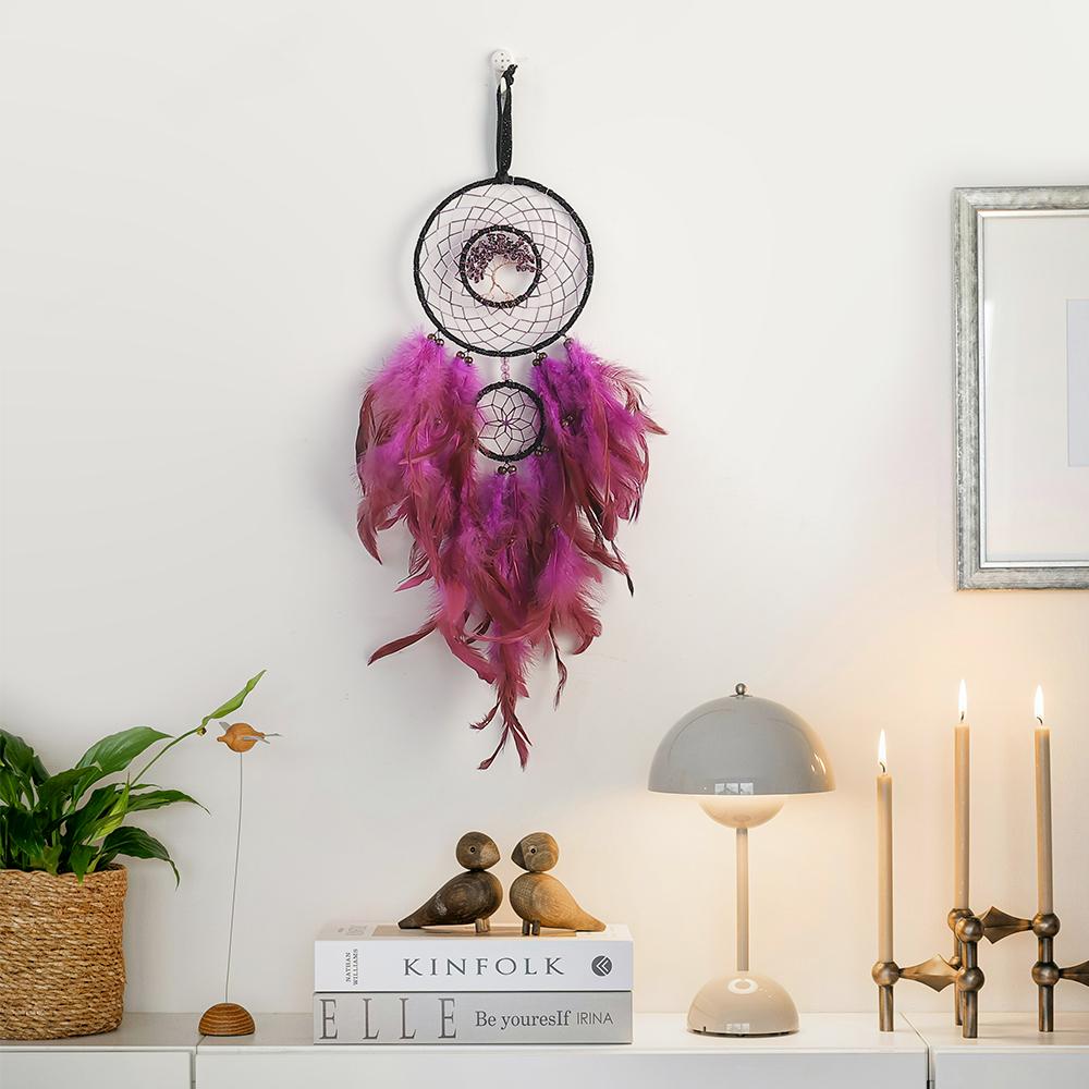 

Ловец снов Настенный декор Ручной работы Перья Колокольчики ветра Украшение для гостиной Спальни Подвеска Фестиваль Вечеринка Подарки Домашний аксессуар 1pcs